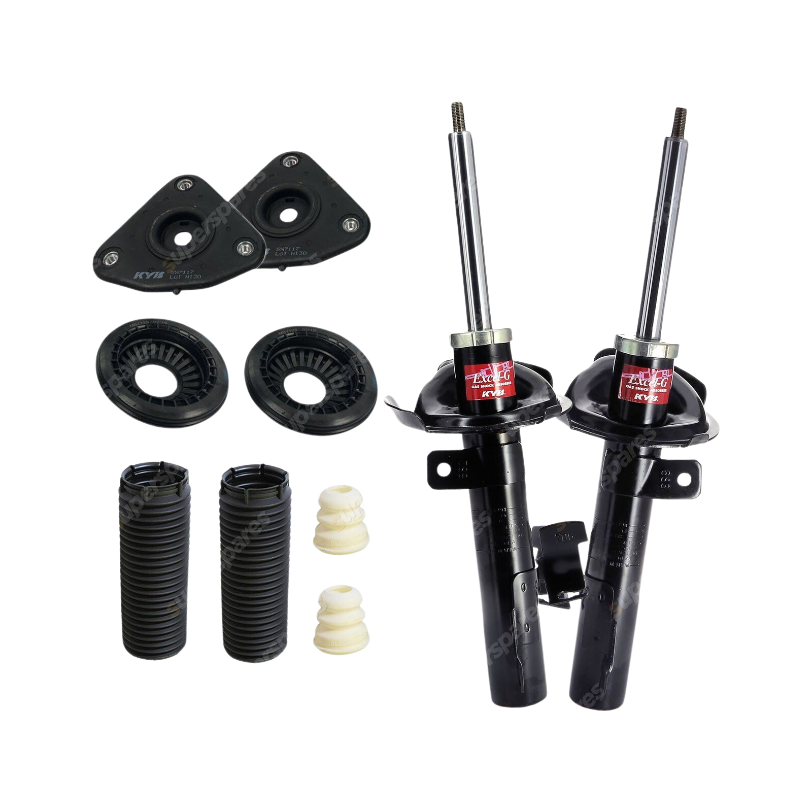 Front KYB Shocks Strut Mount Protection Kit for Mazda 3 BK Axela BL Premacy CR