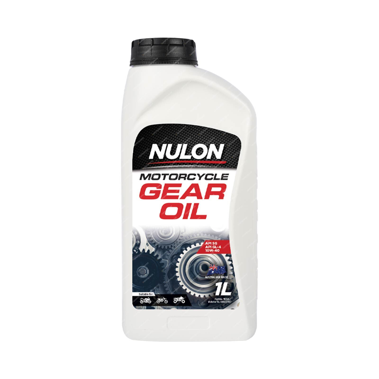 Nulon Motorcycle Gear Oil MCGO-1 Balanced Lubricant 1L API SG API GL-4 10W-40