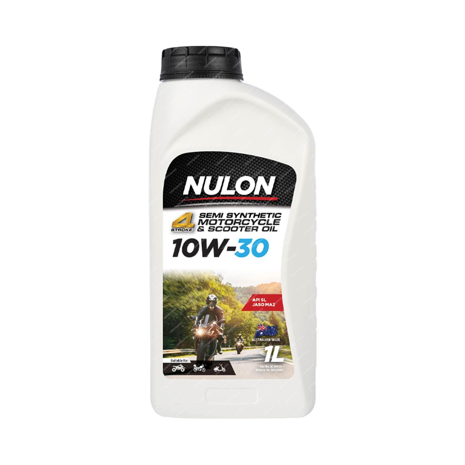 Nulon 10W-30 Scooter and Motorcycle Engine Oil 1L SC10W30-1 API SL JASO MA2