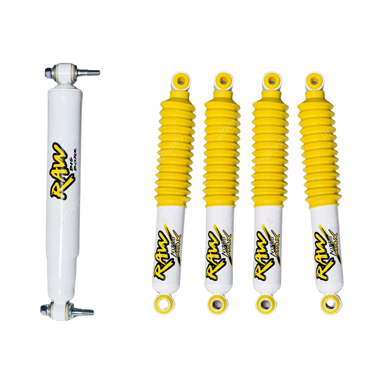 Raw 4x4 Nitro Max Shocks + Steering Damper for FORD MAVERICK Y60 03/1988 - on