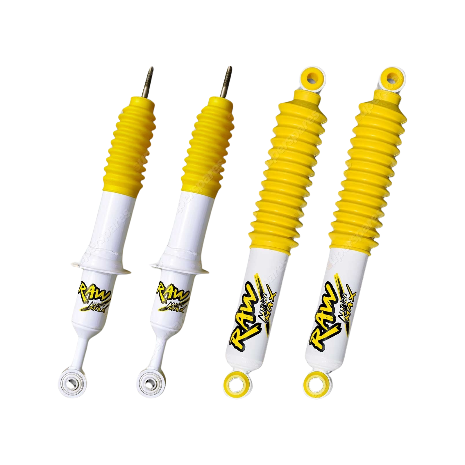 Front + Rear 50mm RAW 4x4 Nitro Max Shock Absorbers for Ford Ranger PX I & II