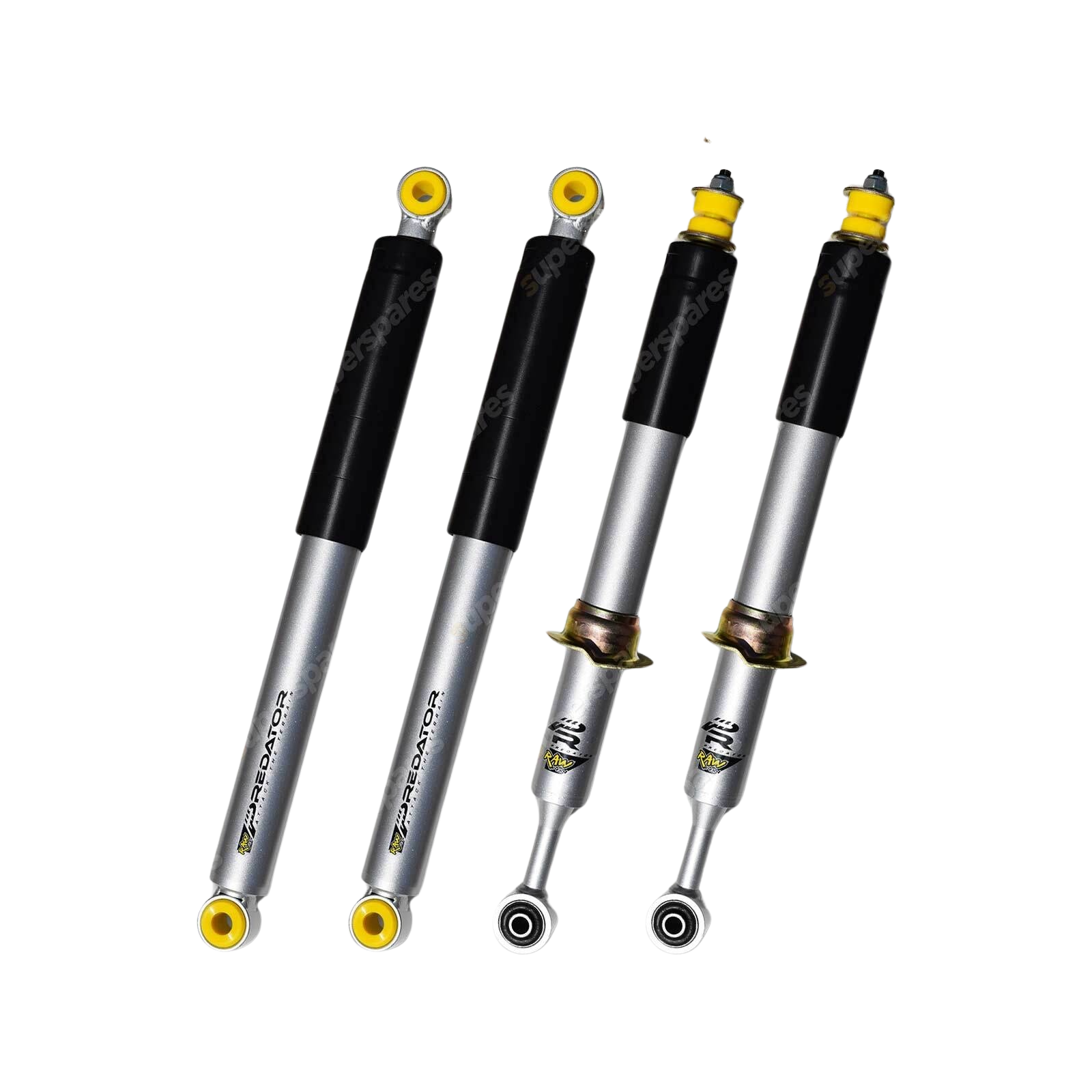 F + R 40mm RAW 4x4 Predator Shock Absorbers for Mitsubishi Triton ML MN MQ