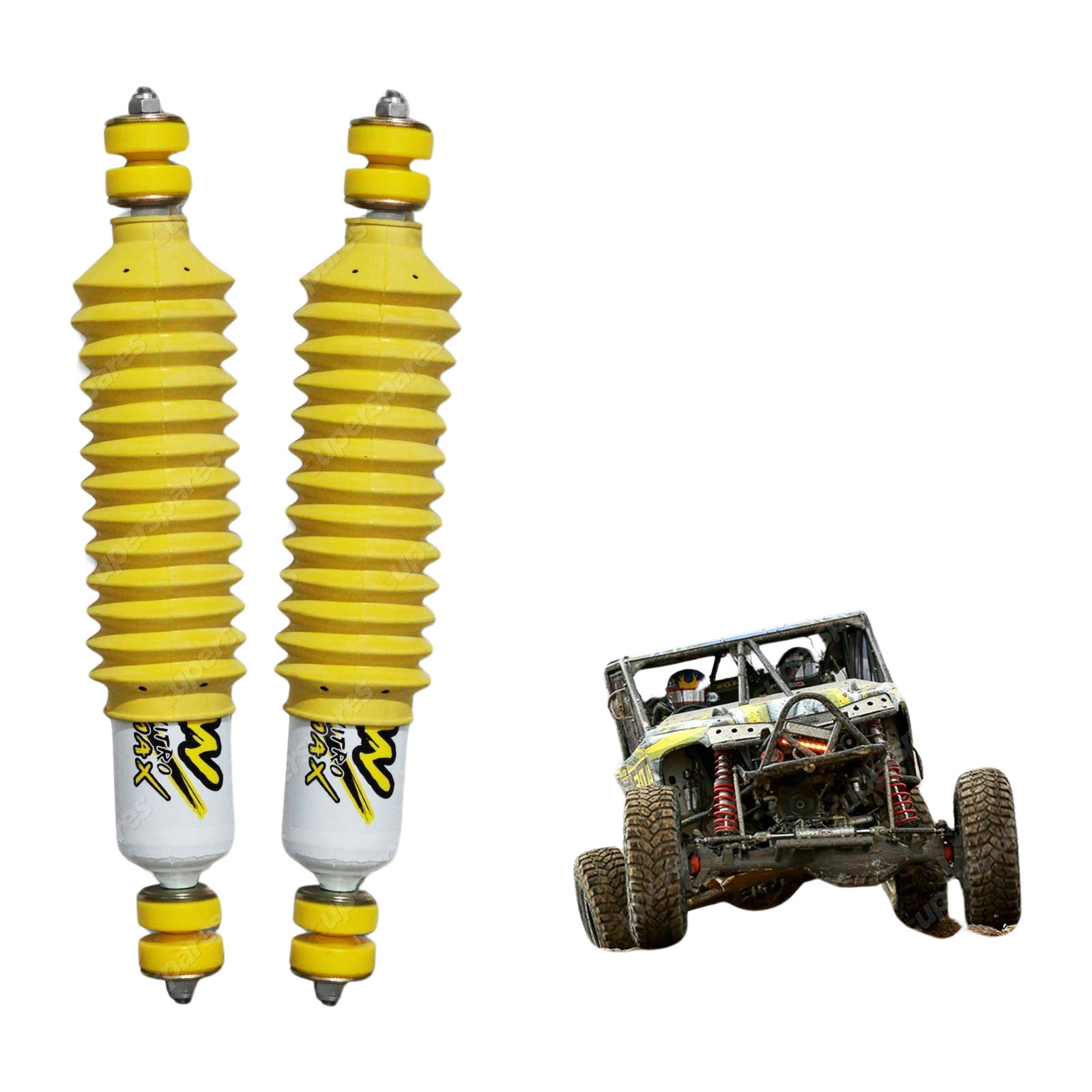 2 Rear 50mm Lift RAW 4x4 Nitro Max Shock Absorbers for Ford Maverick Y60 Ute Cab