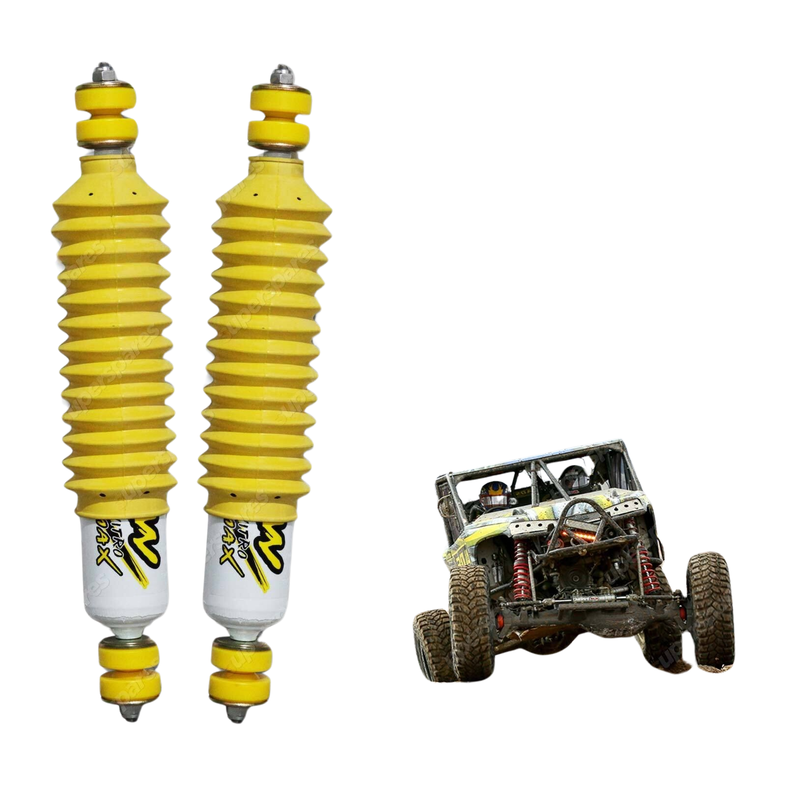 2 x Rear 50mm Lift RAW 4x4 Nitro Max Shock Absorbers for Holden Rodeo RA 03-On