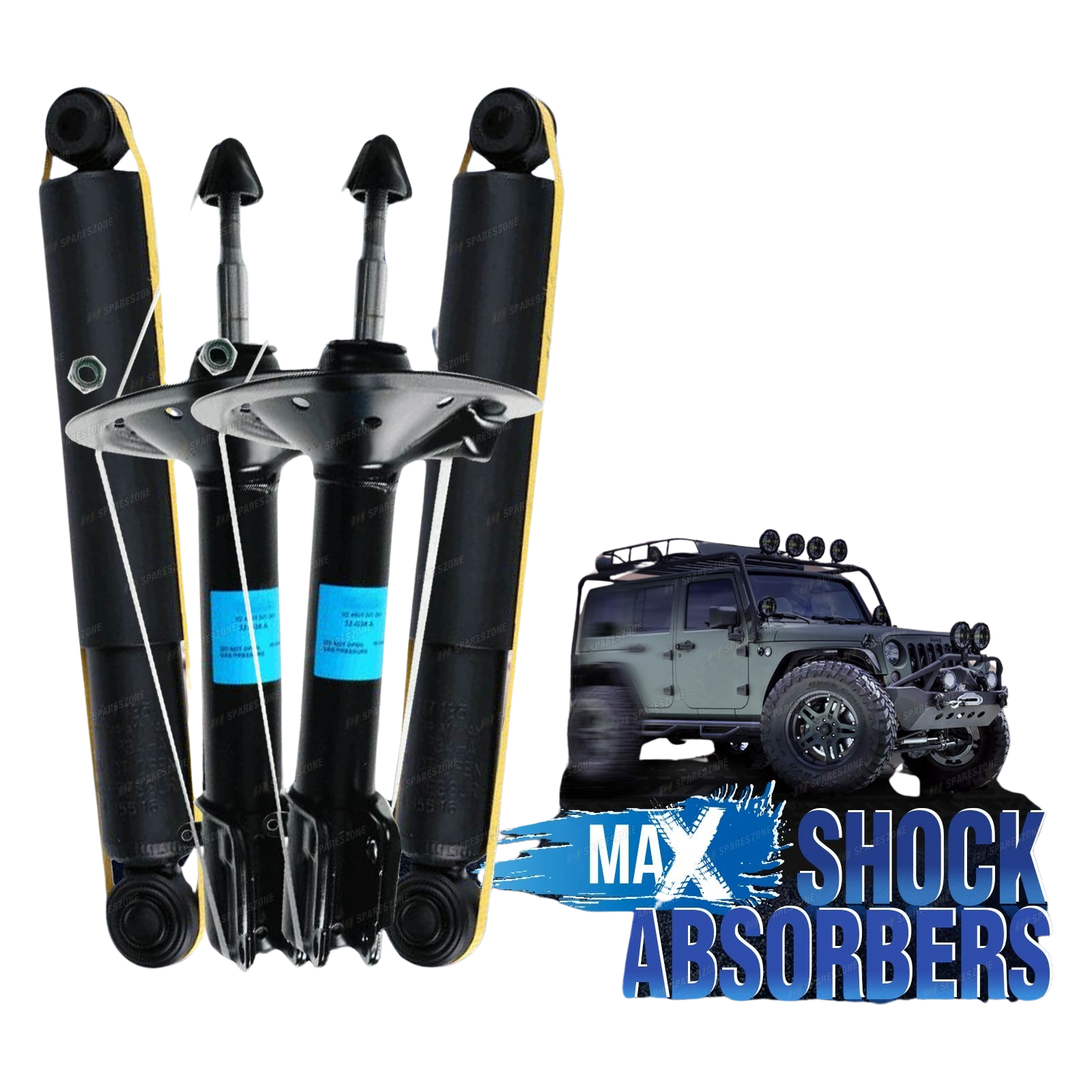 Front + Rear Sachs Max Shock Absorbers for Ford Ranger PX 2.2L Petrol Ute 11-20