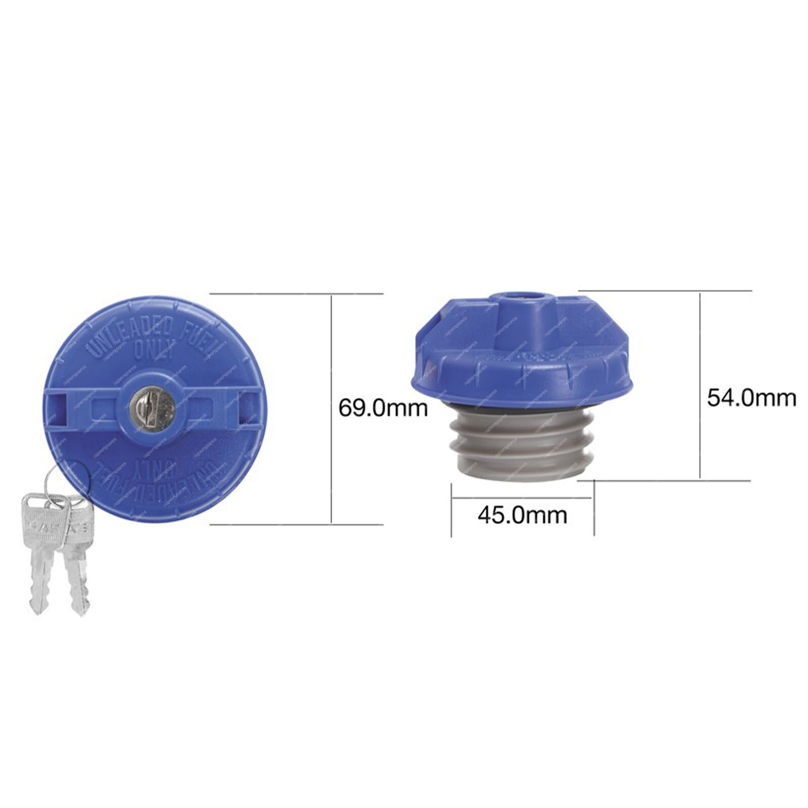 Tridon Locking Fuel Cap Plastic Screw 45.0mm for Hyundai Veloster FS 1.6L FWD