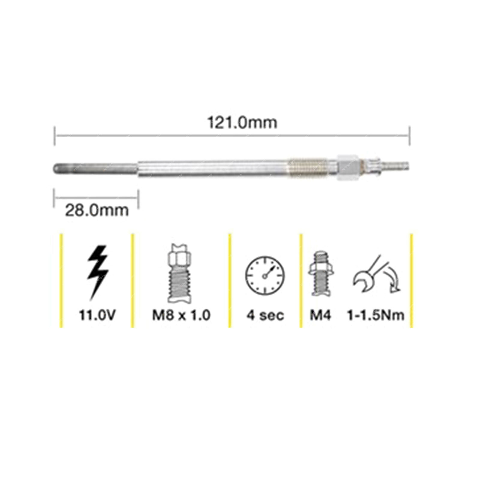 Tridon Glow Plug for Peugeot 207 SW WK 307 3A/C 3E 3H Partner 1.6L 4cyl 03-15