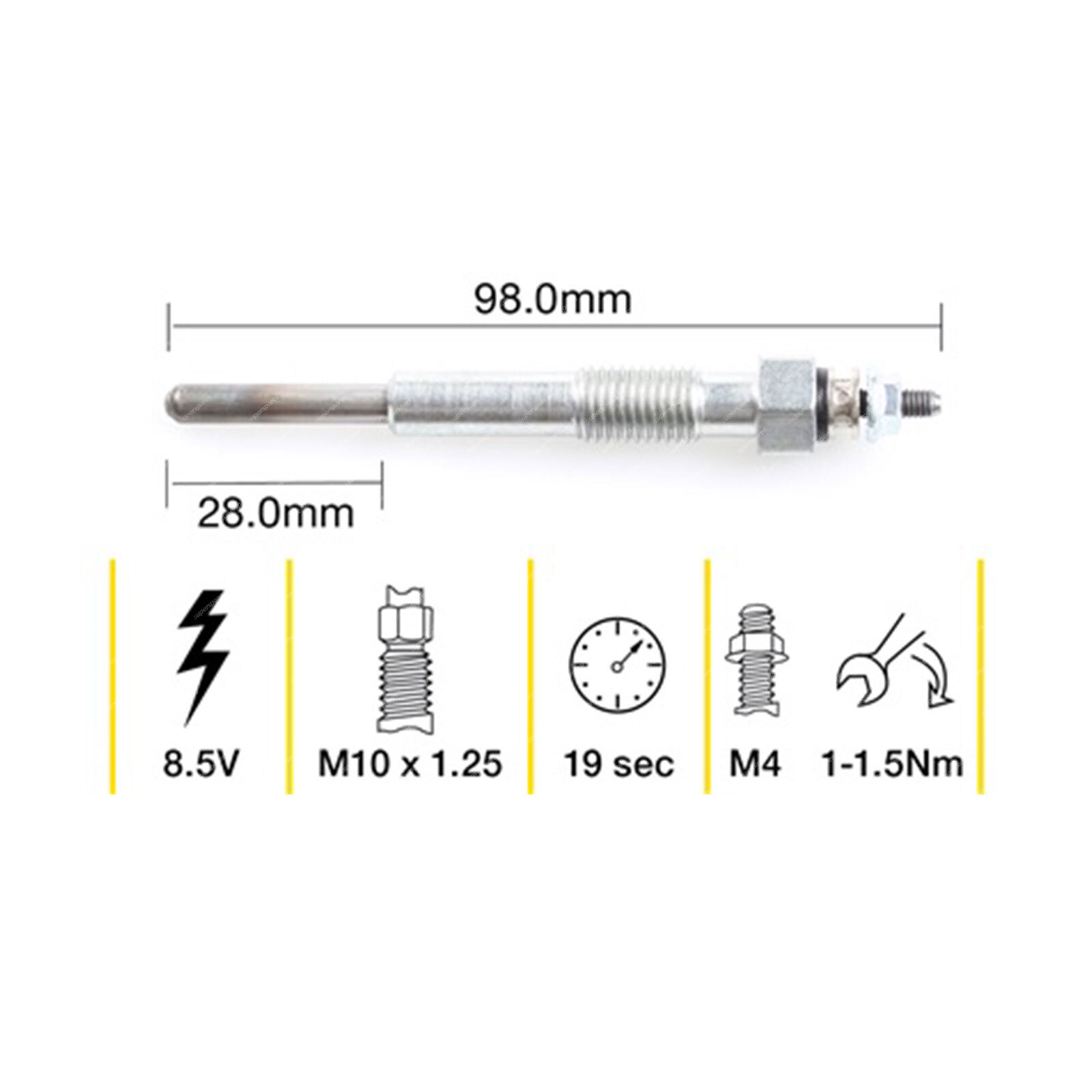 Tridon Glow Plug for Toyota LandCruiser BJ40RV HJ45RP HJ45RV HJ47RP HJ47RV