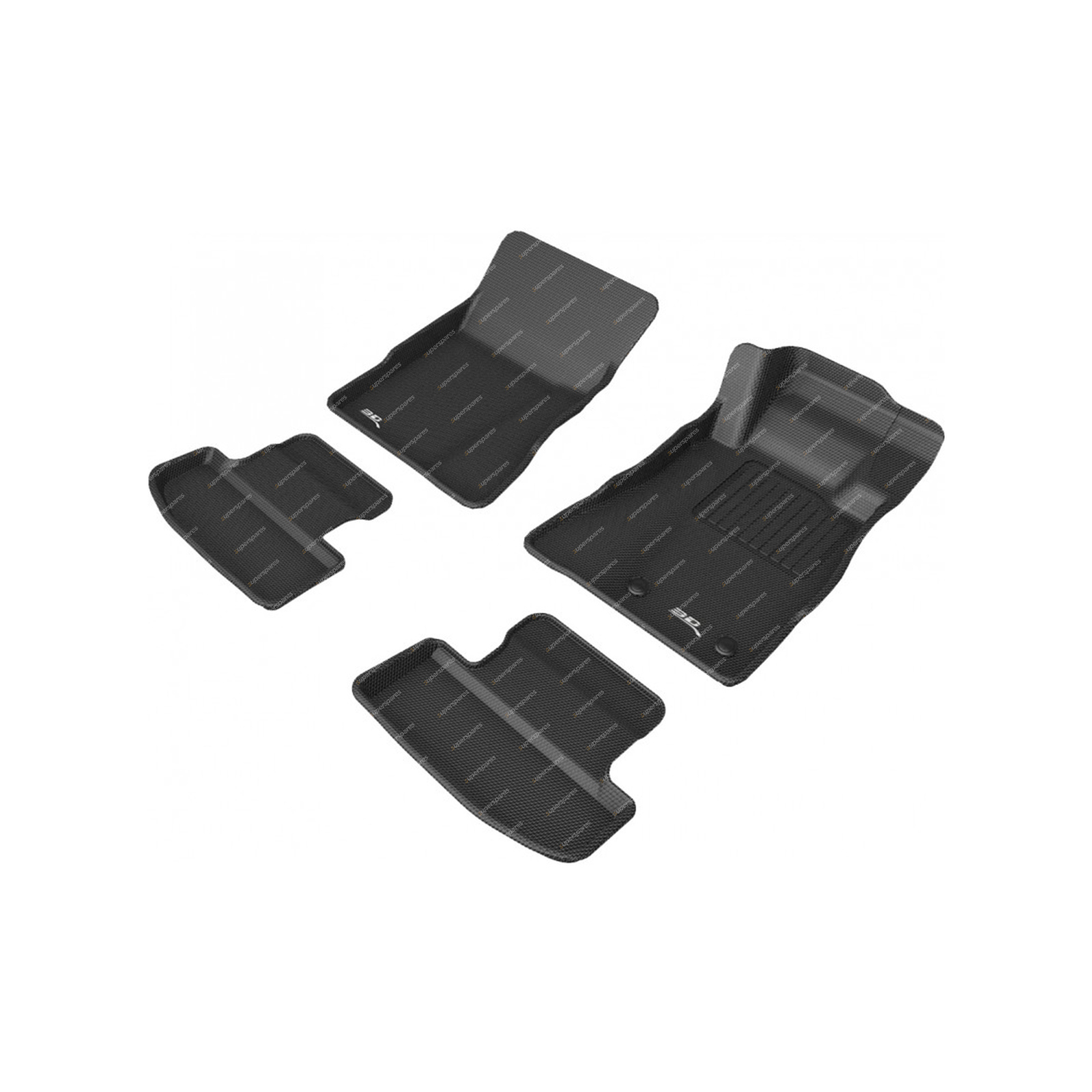 Front + Rear Trufit 3D Rubber Mats Kagu Series for Ford Mustang FM 2015-On