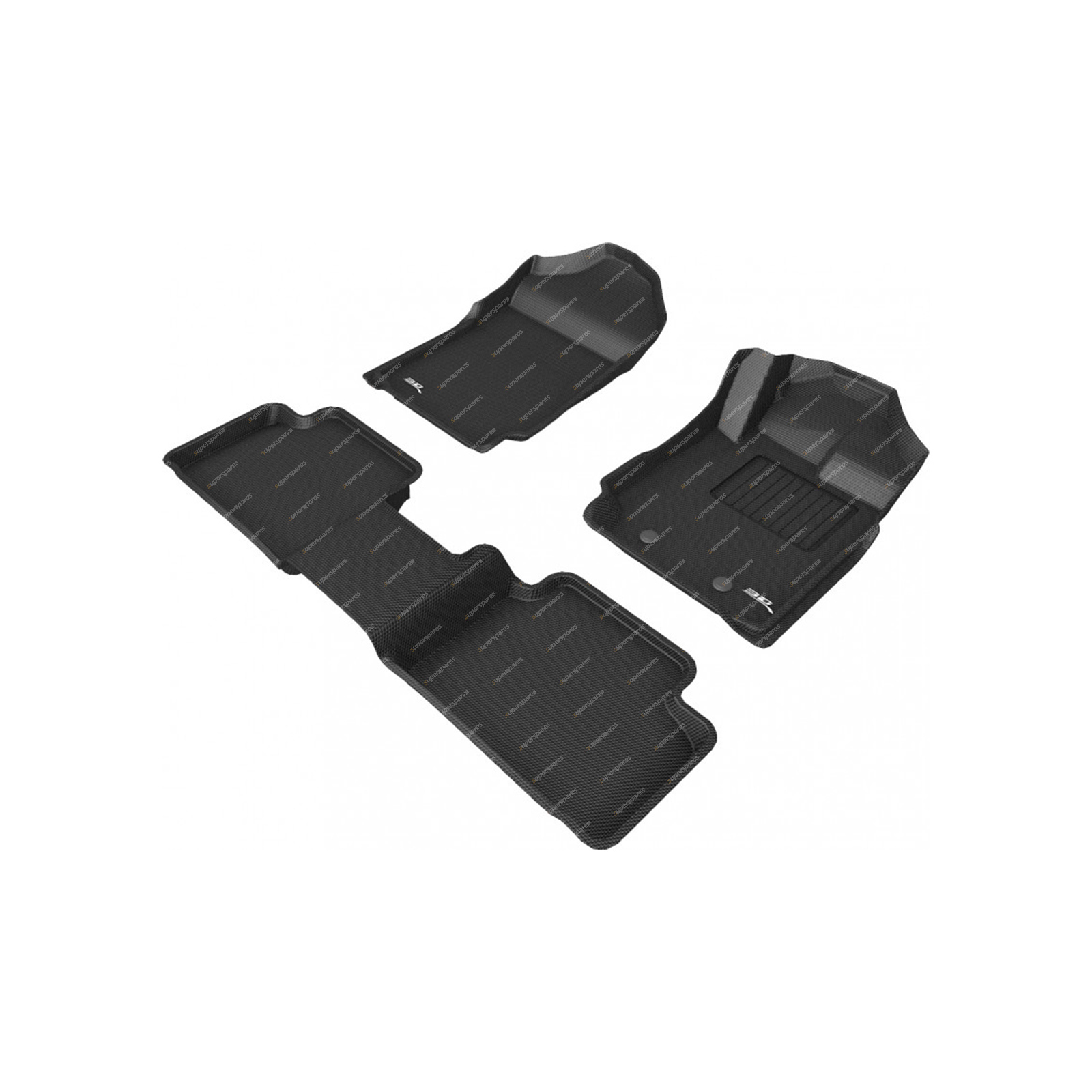 F + R Trufit 3D Rubber Mats Kagu for Ford Ranger PX PX2 PX3 2011-2021 Black