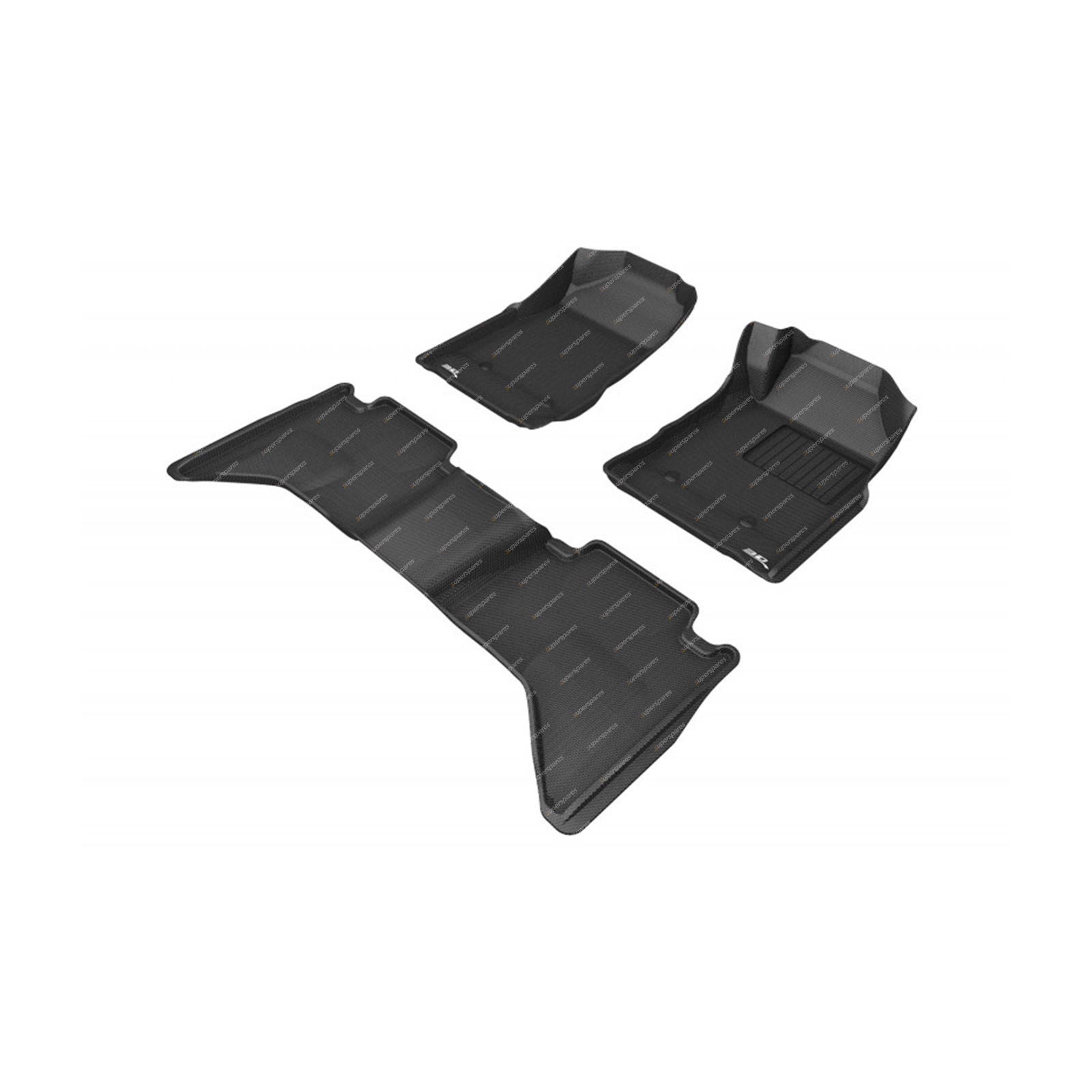 F + R Trufit 3D Rubber Mats Kagu Series for Holden Colorado RG 15-20 Black