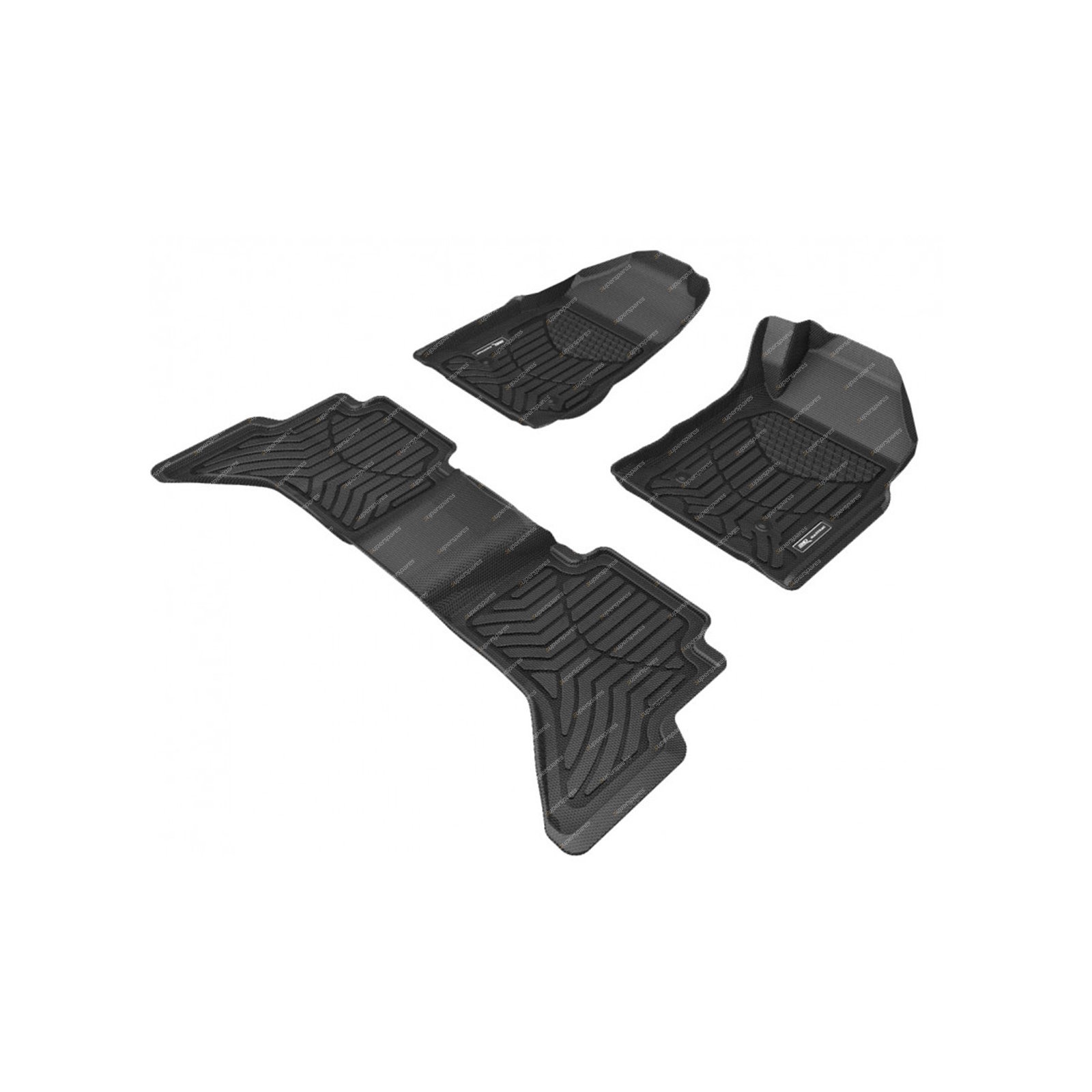 Front + Rear Trufit 3D Rubber Mats Maxtrac Series for Holden Colorado RG 15-20