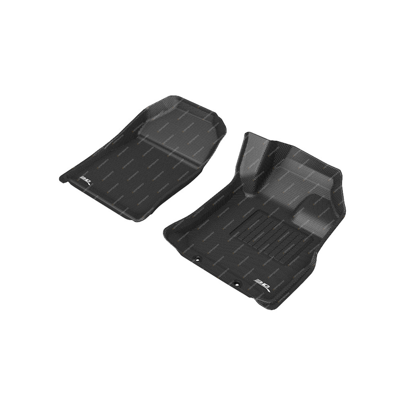 Front Pair Trufit 3D Rubber Mats Kagu Series for Isuzu D Max Dual Cab 2020-2023