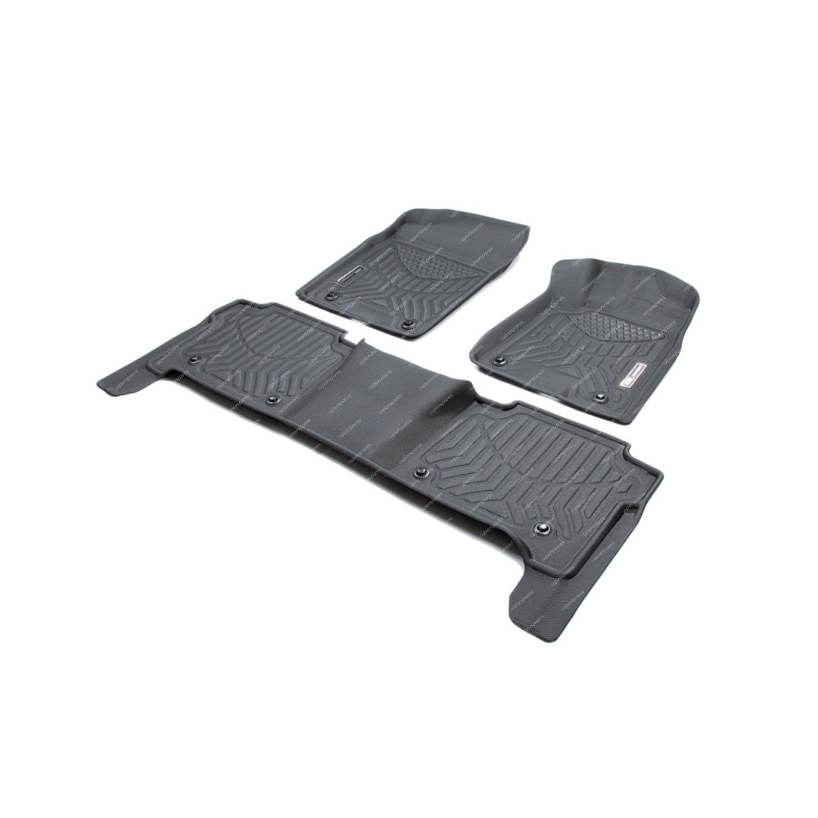 Front + Rear Trufit 3D Rubber Mats Maxtrac Series for Nissan Patrol Y62 2013-On