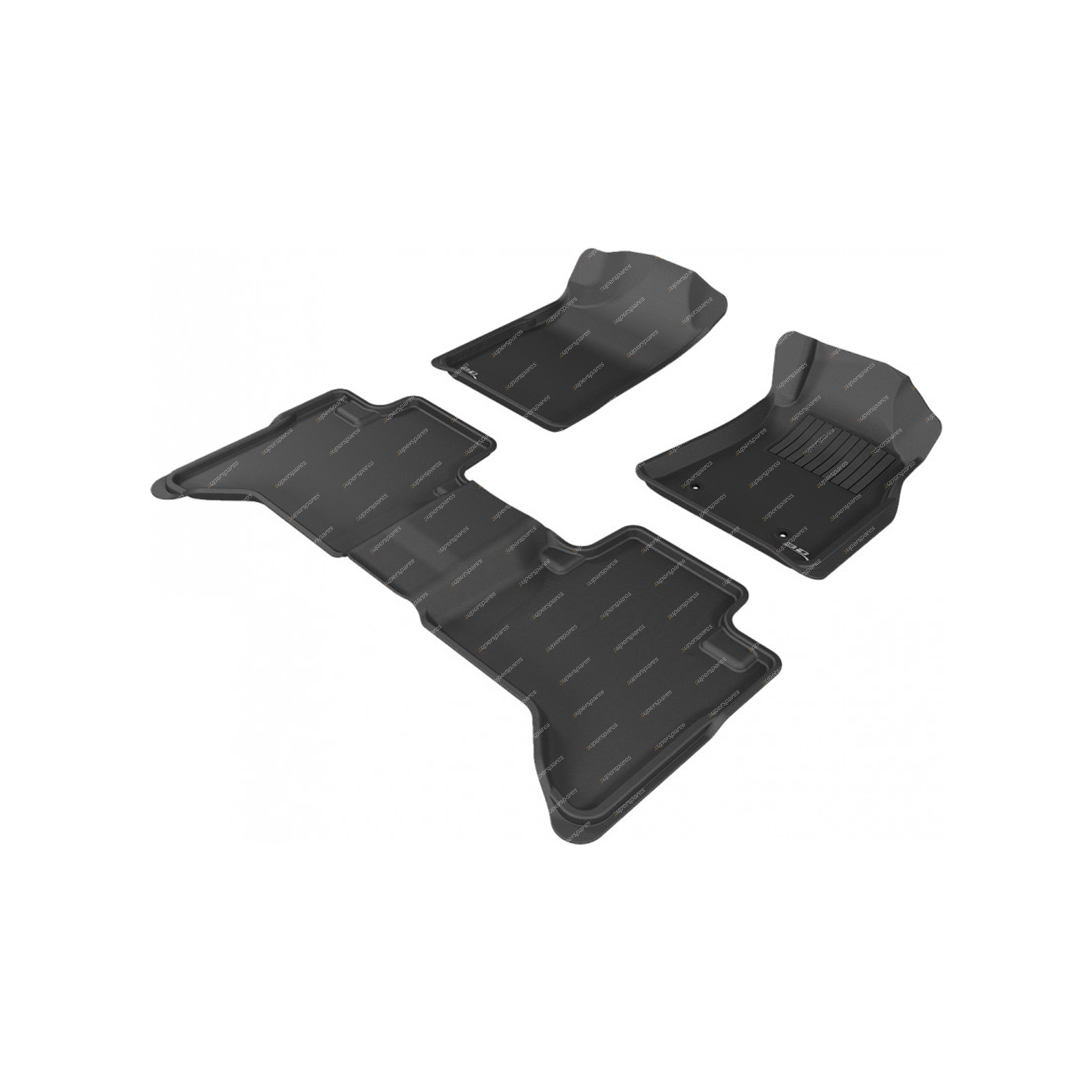 F + R Trufit 3D Rubber Mats Kagu Series for Toyota Hilux Dual Cab 2012-2015