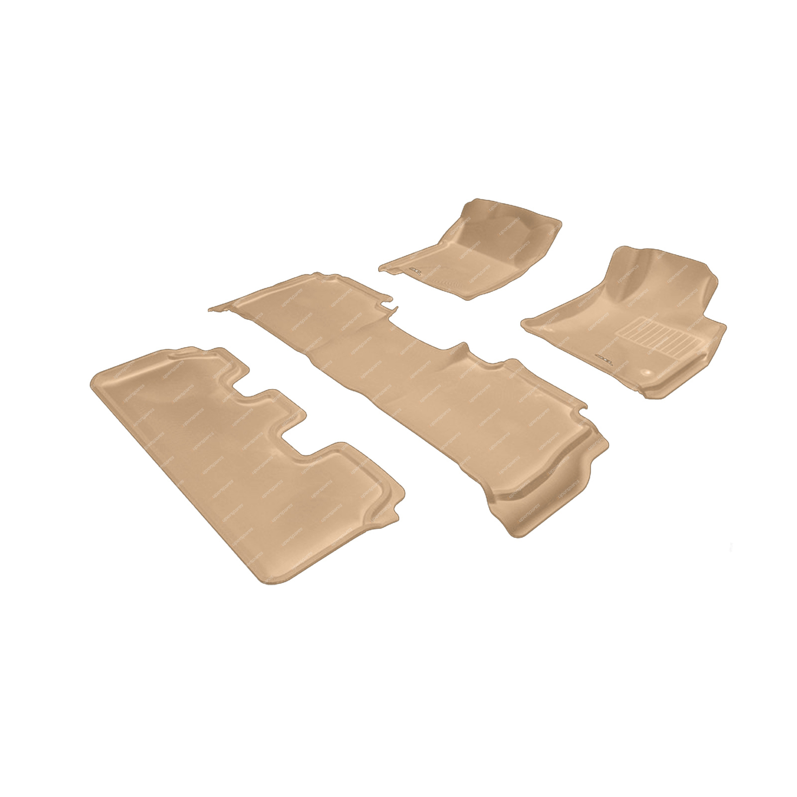 3 Rows Trufit 3D Rubber Mats Kagu Series for Lexus LX570 LX450d 2007-2012 Beige