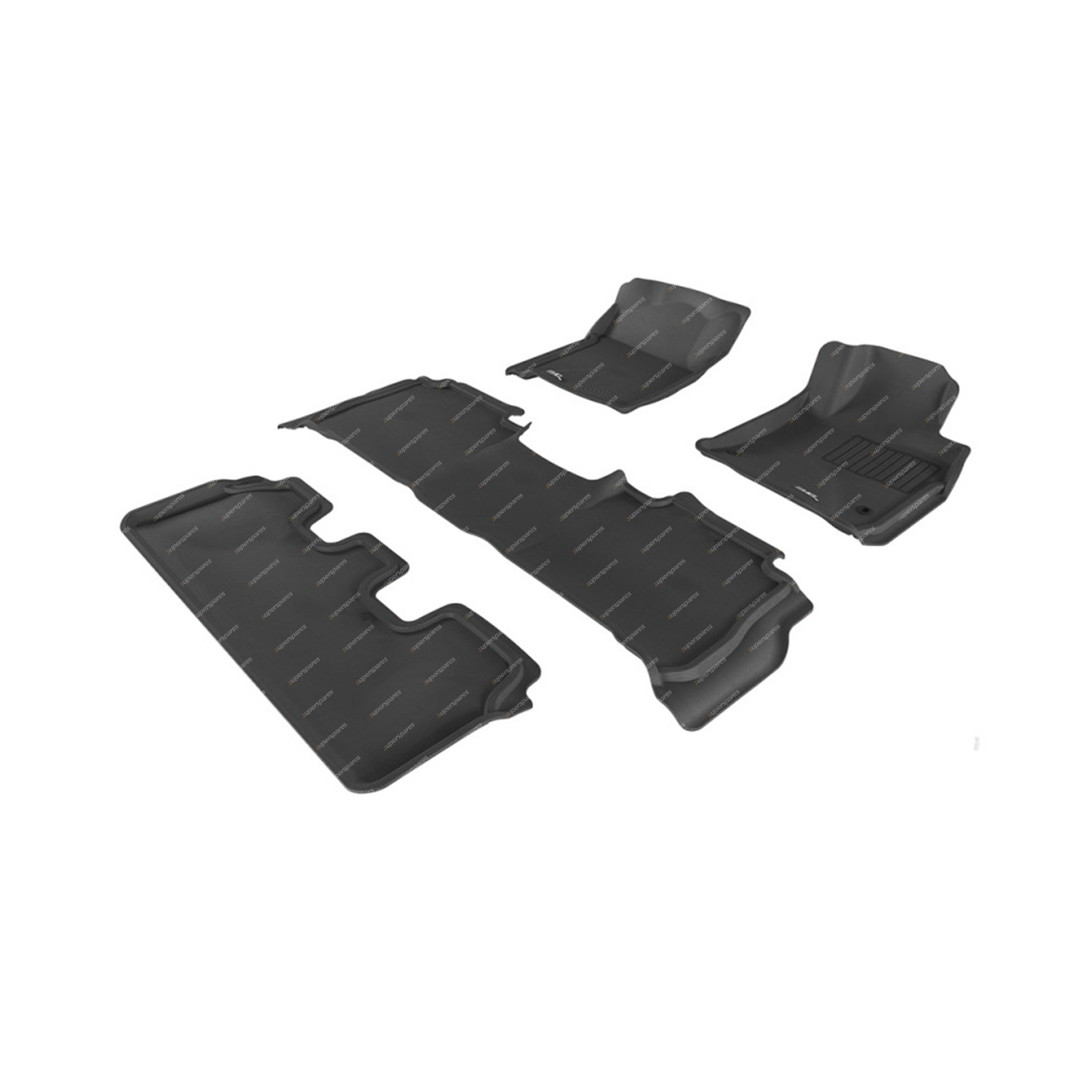 3 Rows Trufit 3D Rubber Mats Kagu Series for Toyota Landcruiser 200 2007-2012