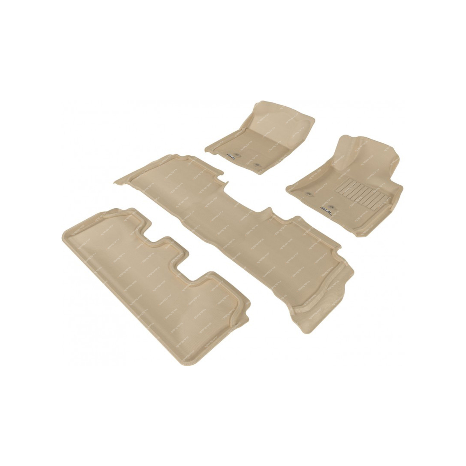 3 Rows Trufit 3D Rubber Mats Kagu for Toyota Landcruiser 200 2013-2021 Beige