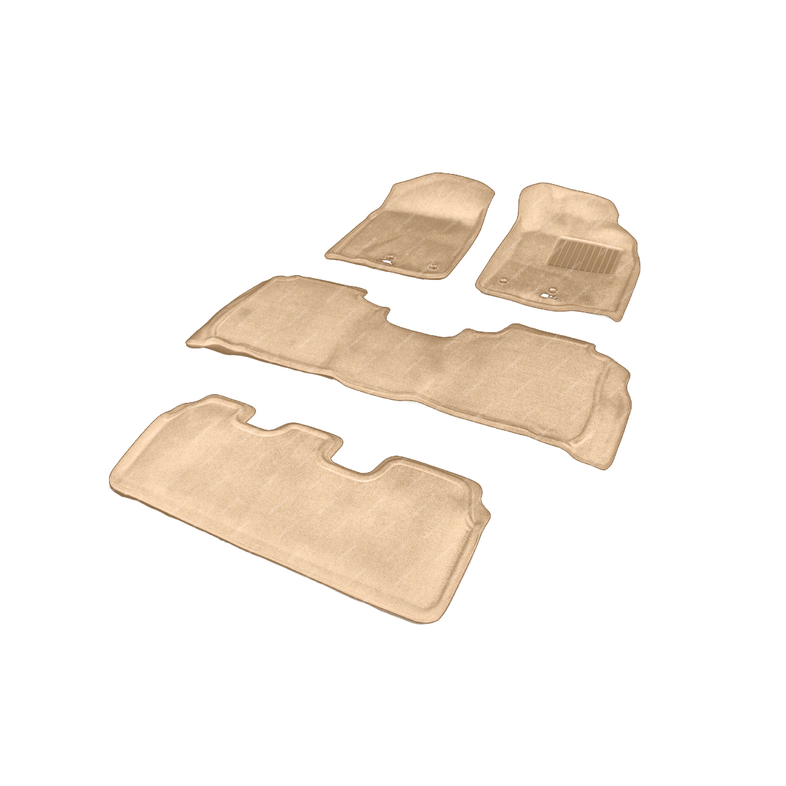 3 Rows Trufit 3D Carpet Mats Kagu Series for Lexus LX570 LX450d 2013-2021 Beige