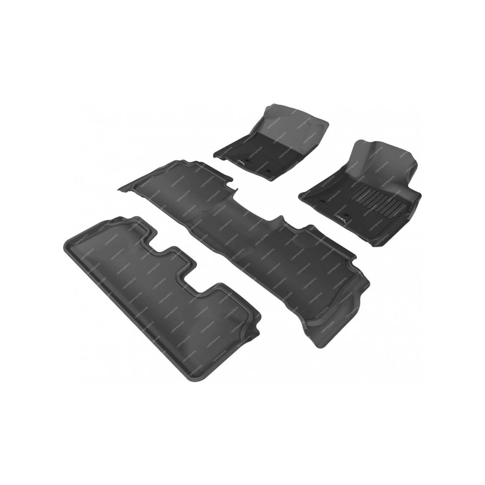 3 Rows Trufit 3D Rubber Mats Kagu for Toyota Landcruiser 200 GX GXL 2013-2021