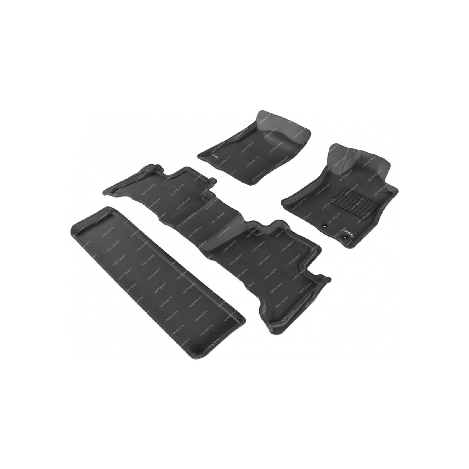 3 Rows Trufit 3D Rubber Mats Kagu Series for Toyota Prado 120 Series 2003-2009