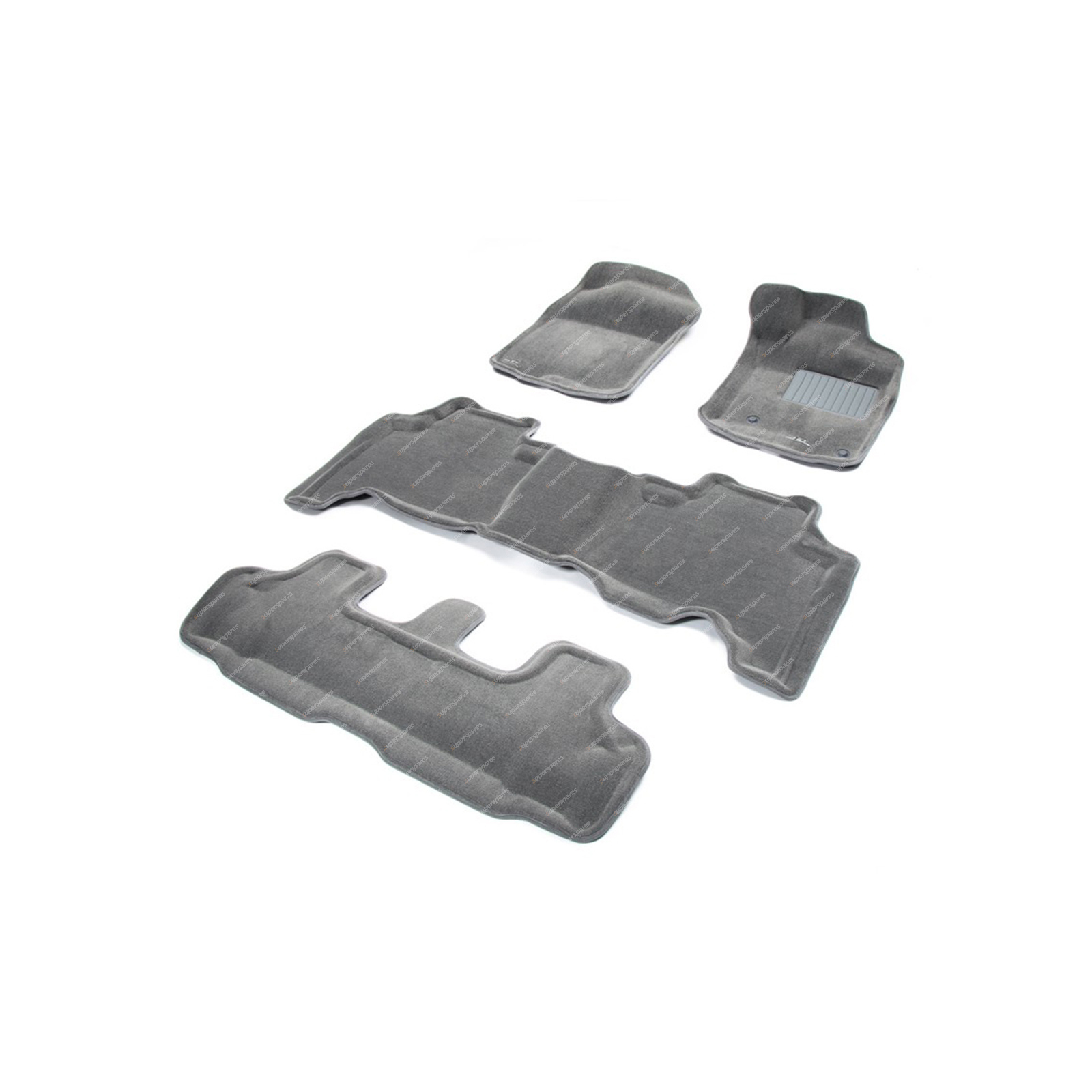 3 Rows Trufit 3D Carpet Mats Kagu for Toyota Prado 150 Series 2009-2012 Gray