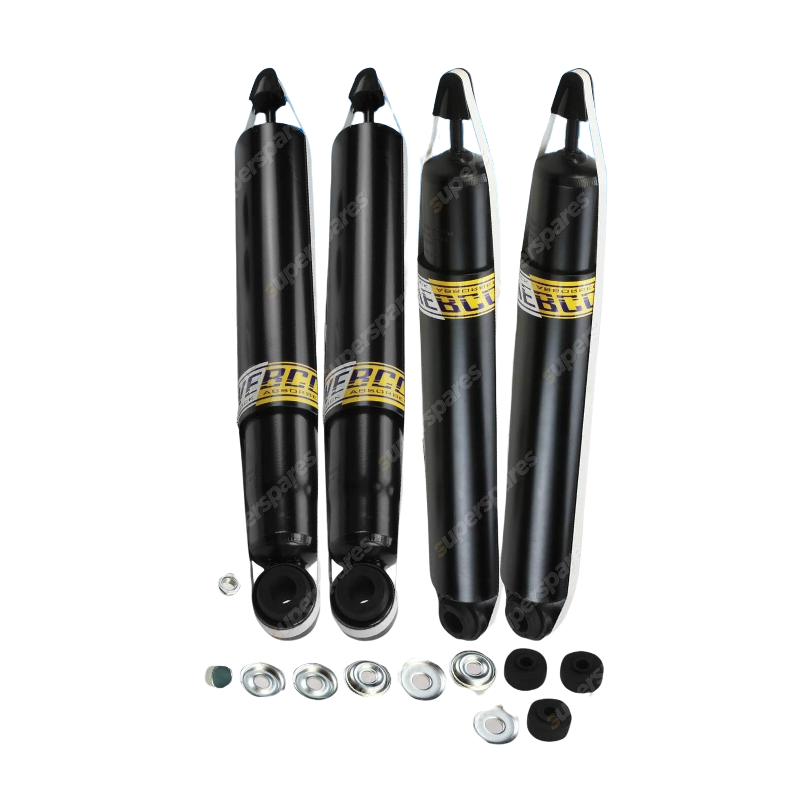 Front + Rear Webco HD Pro Shock Absorbers for FORD MAVERICK Leaf susp Cab Ute