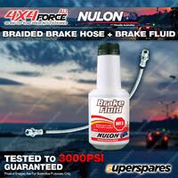 Front Braided LH/RH Brake Hose + Nulon Fluid for Toyota Landcruiser PZJ 70 73 75