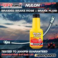 Rear Braided Brake Hose + Nulon Fluid for Mitsubishi Triton MK K77 03-06 2"-3"