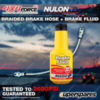 Rear Braided LH or RH Brake Hose + Nulon Fluid for Mitsubishi Triton MK K77 2.8L