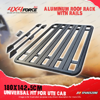 4X4FORCE 180 x 142.5cm Al-Alloy Roof Rack Platform with Rail for Universal Dual