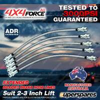 5x F+R LH + RH Braided Brake Hoses Lines for Mitsubishi Pajero NL V25 2"-3" Lift