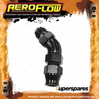 Aeroflow 45 Degree Tube To Male Adapter Hardline Fittings Black 5/16" to -6 AN