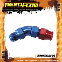 Aeroflow 45 Degree Tube To Male Adapter Hardline Fittings Blue/Red 3/8" to -6 AN