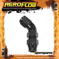 Aeroflow 45 Degree Tube To Female Adapter Hardline Fittings Black 5/16" to -6 AN