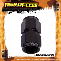 Aeroflow Straight Female Coupler Pipe Fitting Black Finish - 6 AN