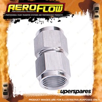 Aeroflow Straight Female Coupler Pipe Fitting Silver Finish - 16 AN