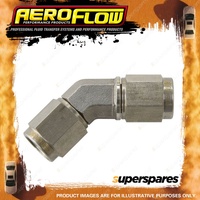 Aeroflow 45 Degree Stainless Steel Female Coupler Pipe Fitting - 3 AN