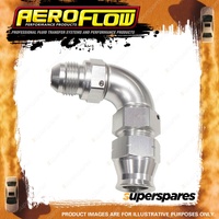 Aeroflow 90 Degree Tube To Male Adapter Pipe Fitting Silver 1/2" to -8 AN