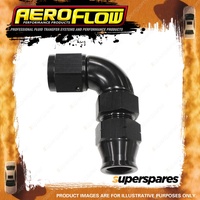 Aeroflow 90 Degree Tube To Female Adapter Pipe Fitting Black 5/16" to -6 AN