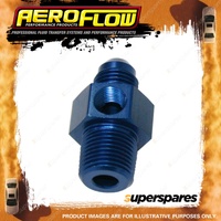 Aeroflow Male NPT Adapter To AN With 1/4" To -6 NPT Adapter Port Blue Finish