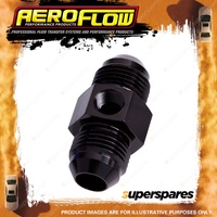 Aeroflow Straight Male To Male With 1/8" NPT Adapter Port Black -3 AN