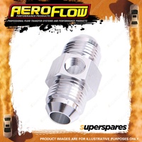 Aeroflow Straight Male To Male With 1/8" NPT Adapter Port Silver -8 AN