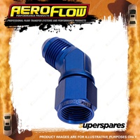 Aeroflow Female / Male Flare Adapter - Blue Finish 45 Degree -3 AN