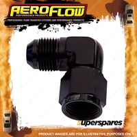 Aeroflow 90 Degree Female / Male Flare Adapter Black Finish -3 AN