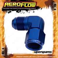 Aeroflow 90 Degree Female / Male Flare Adapter - Blue Finish -4 AN