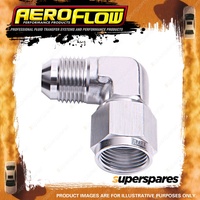 Aeroflow 90 Degree Female / Male Flare Adapter Silver Finish -10 AN