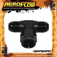 Aeroflow -4AN Tee Coupling Pipe Fitting Female On Side Black Finish