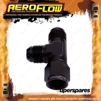 Aeroflow -12AN Tee Coupling Pipe Fitting Female Nut On Run Black Finish