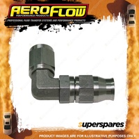 Aeroflow 90 Degree Stainless Steel Hose End -3AN To -3 PTFE Hose Fitting